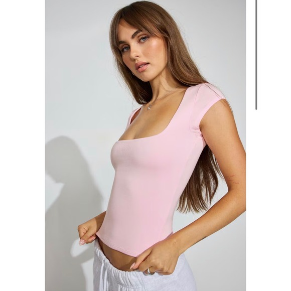 Garage Tops - Garage Light Pink Short Sleeve Scoop Neck Tee